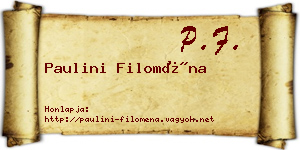 Paulini Filoména névjegykártya